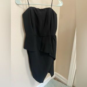adelyn rae black midi dress, strapless, size S